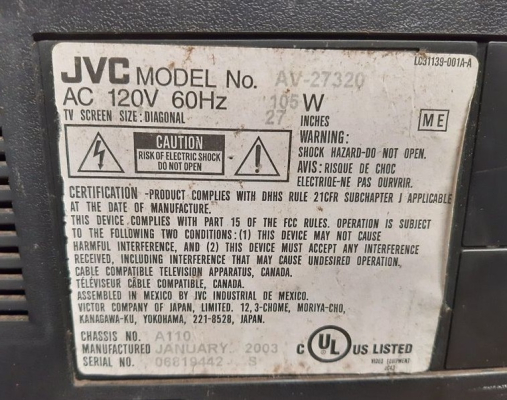 Click to view image in new tab JVC AV-27320