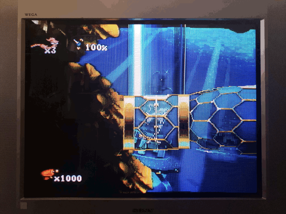 Earthworm Jim - Down The Tubes: Component with no color blending & Composite with color blending earthworm-jim-tubes-720